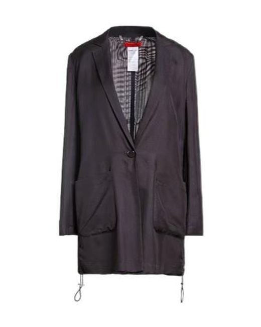 MAX&Co. Blue Solidcolor Woven Longsleeve Coat
