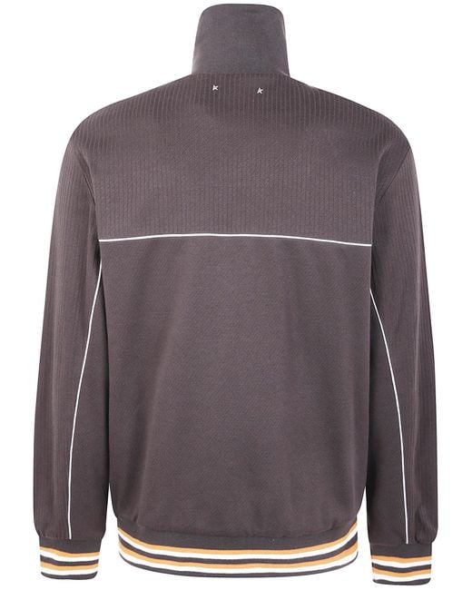 Golden Goose Deluxe Brand Purple High-Collar Jacket With Contrasting Piping for men