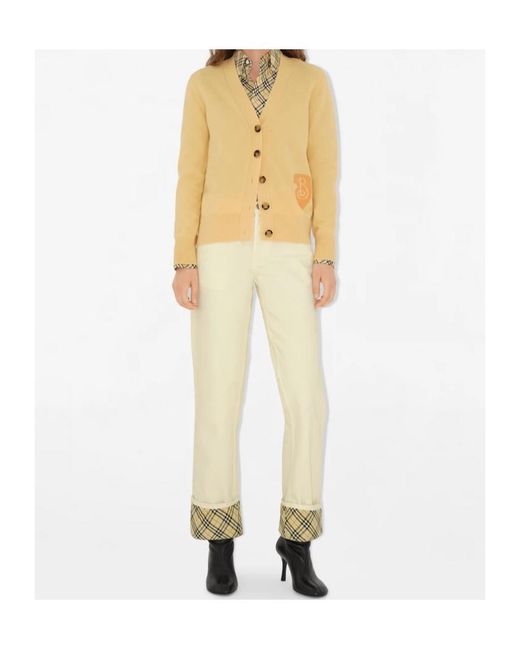 Burberry Yellow B Shield Knitted Cardigan