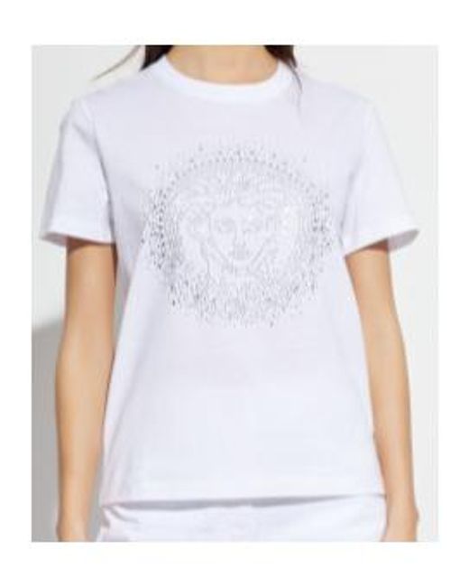 Versace White Medusa-Embellished Crewneck T-Shirt