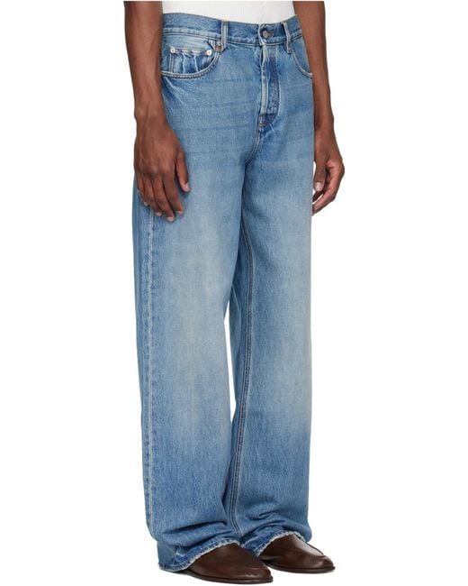 Jacquemus Blue Mid-Rise Straight-Leg Jeans for men