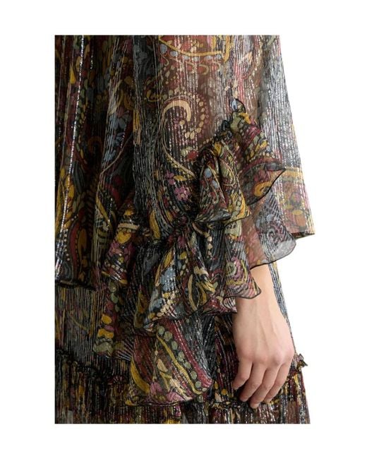 Etro Brown Mandarin-Collar Shirt