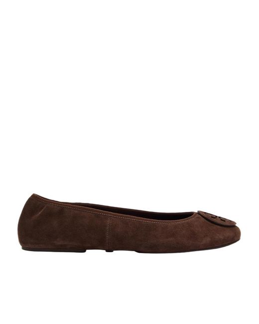 Tory Burch Brown Suede Ballet Flats