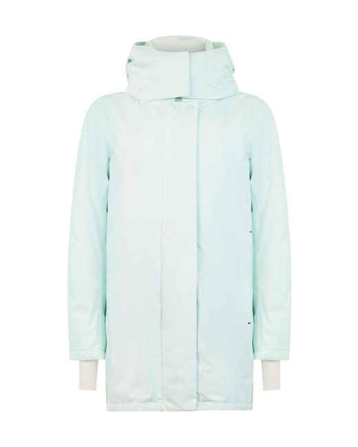 Herno Blue Laminar Zip-Up High Neck Coat