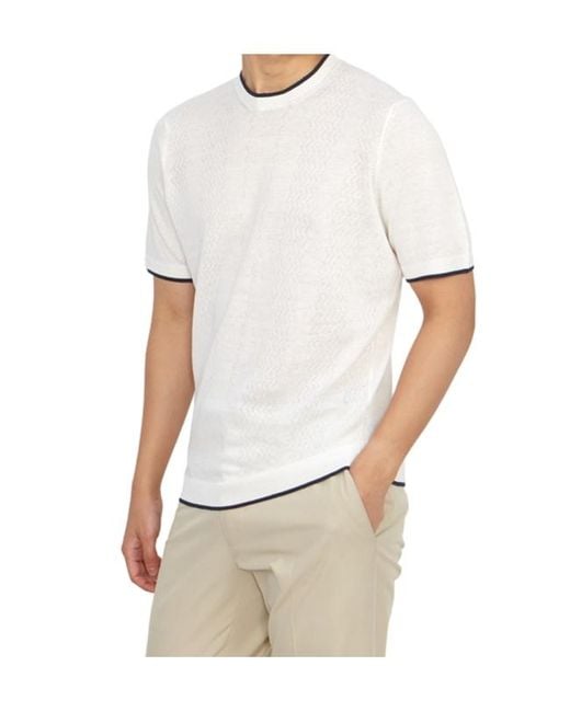 Drumohr White Short-Sleeved Sweater for men