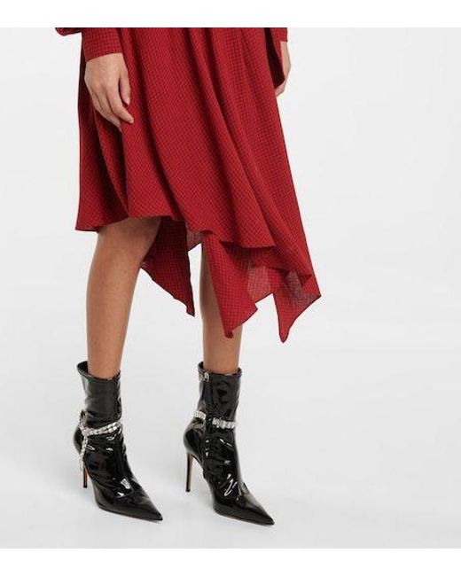 Alexandre Vauthier Red Checked Wrap Dress