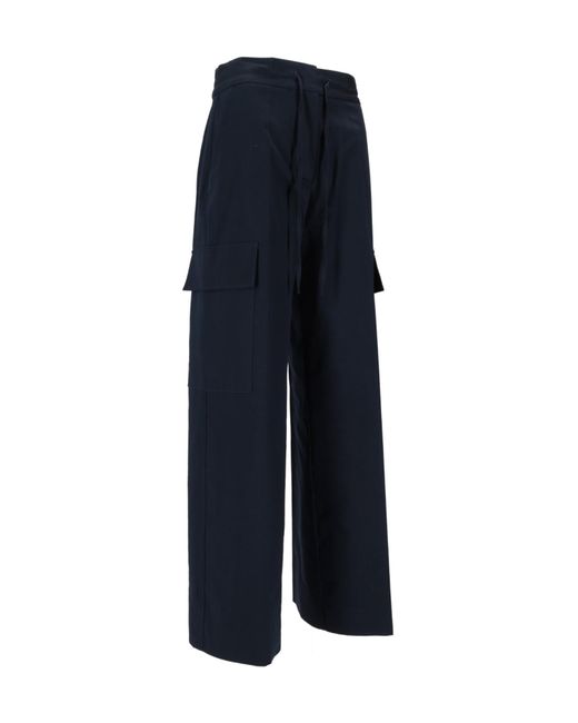 P.A.R.O.S.H. Blue Drawstring-Fastening Cargo Pants