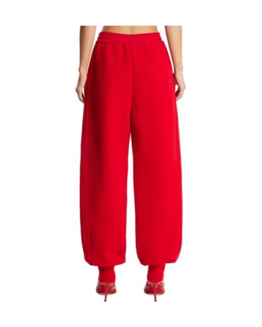 Jil Sander Red Elasticated Track Pants