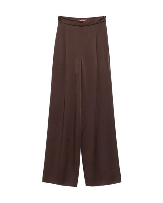 Max Mara Brown Wide-Leg Casual Pants