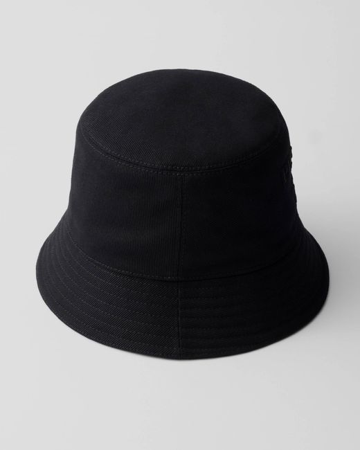 Prada Black Drill Bucket Hat for men