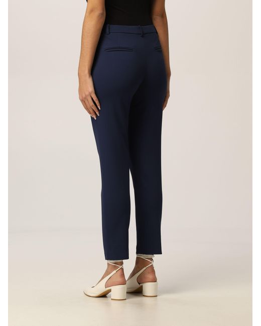 Pinko Blue Mid-Waisted Cropped Trousers