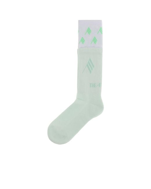 The Attico White The Layered Logo Socks