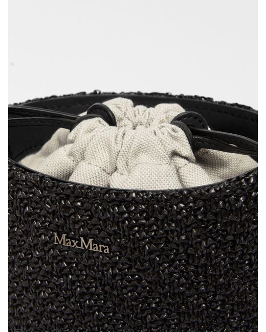 Max Mara Black Crocheted Archetipo Bucket Bag