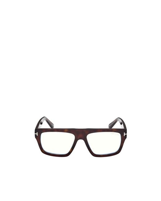 Tom Ford White Eyewear Rectangle Frame Glasses for men