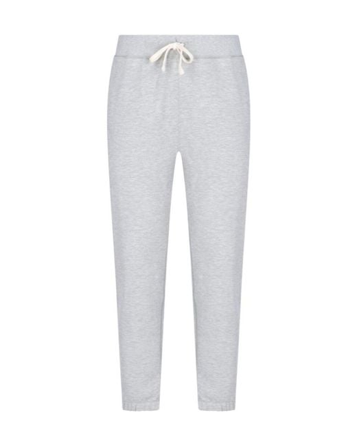 Polo Ralph Lauren Gray Logo Embroidered Drawstring Sweatpants for men