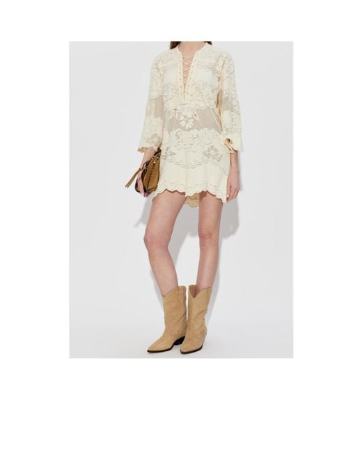 Isabel Marant Natural Duerto Embossed Ankle Boots