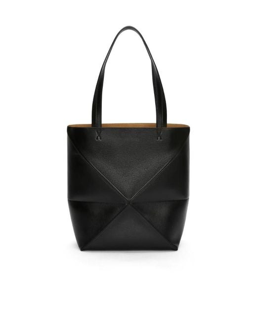 Loewe Black Puzzle Fold Tote Bag