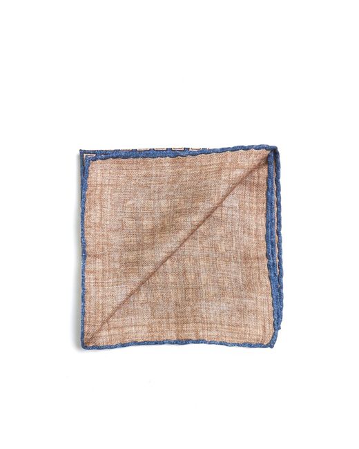 Brunello Cucinelli Blue Geometric-Pattern Printed Scarf for men