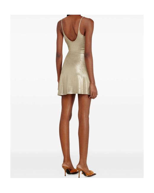 DIESEL Metallic Finish Stretch Jersey Mini Dress