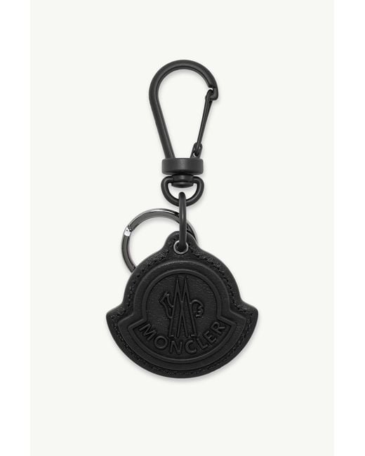 Moncler Black Logo-Pendant Keychain for men