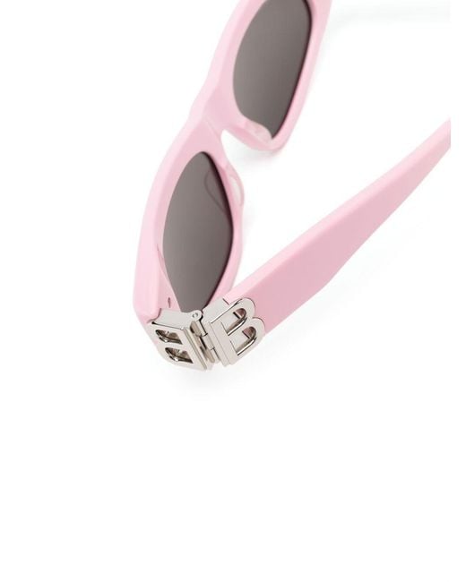 Balenciaga Pink Eyewear Rectangular Frame Sunglasses