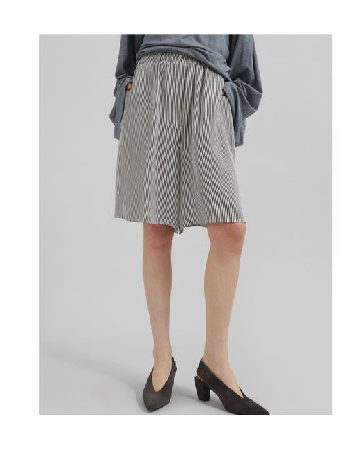 Frankie Shop Gray Lui Striped Silk Boxer Shorts