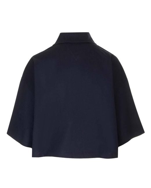 Bottega Veneta Blue Cropped Cotton Piqué Polo