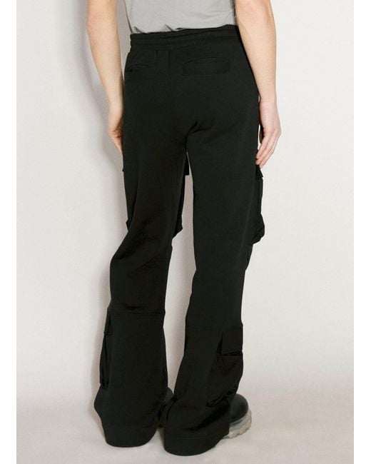 Entire studios Black Utility Wide-Leg Cargo Track Trousers for men