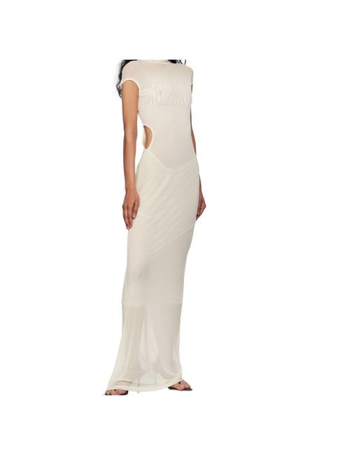 Jean Paul Gaultier White Sleeveless Flock Dress