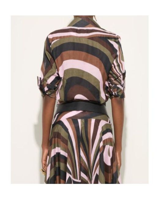 Emilio Pucci Multicolor Iride Print Cotton Muslin Shirt