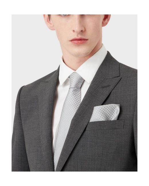 Emporio Armani White Jacquard Tie for men