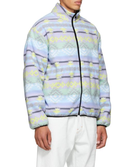MSGM Blue Abstract Pattern Printed Jacket for men