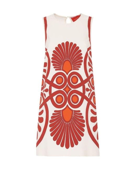 LaDoubleJ Red Printed Satin Minidress