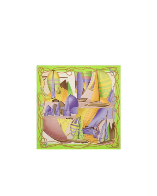 Ferragamo Green Ferragamo Sailing Printed Scarf