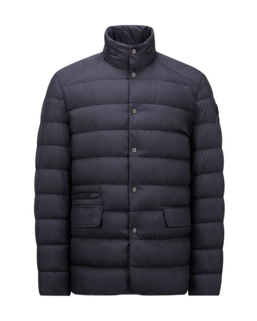 Moncler Blue Malinvern Button-Up Down Jacket for men