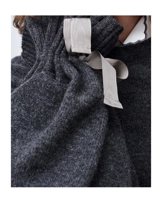 Dior Black Sweater With Removable Satin Collar