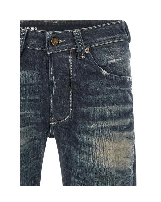 DIESEL Blue Belt-Loop Jeans for men