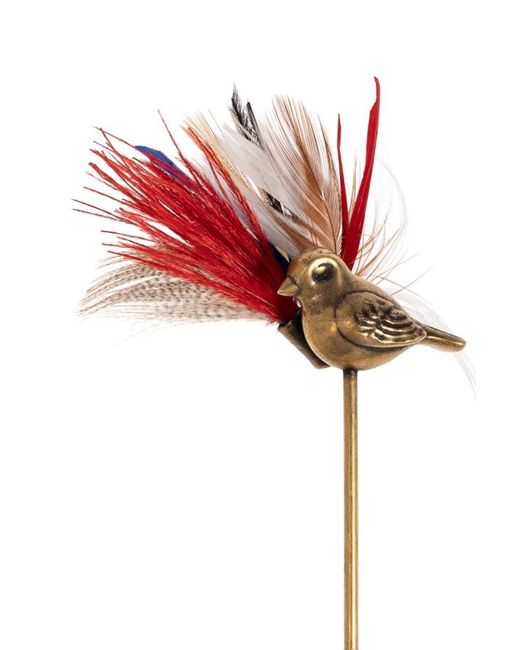Dries Van Noten White Bird-Shaped Brooch for men