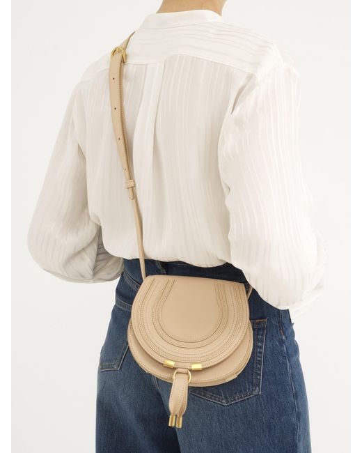 Chloé Natural Marcie Leather Crossbody Bag