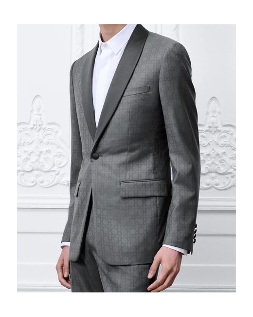 Dior Gray Long-Sleeved Suit Jacket Set for men