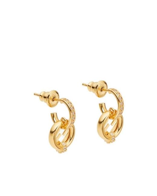 Fendi Metallic Bijoux Crystal-Detail Earrings