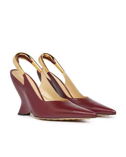 Bottega Veneta Purple Logo Pointed Wedges