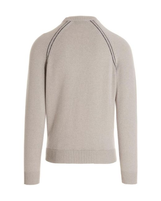 Loro Piana Gray Long-Sleeve Cashmere Jumper for men