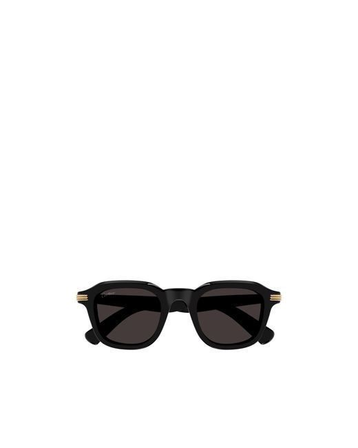 Cartier Black Round Rectangle Sunglasses for men