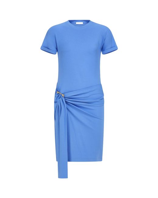 Ferragamo Blue Draped Dress