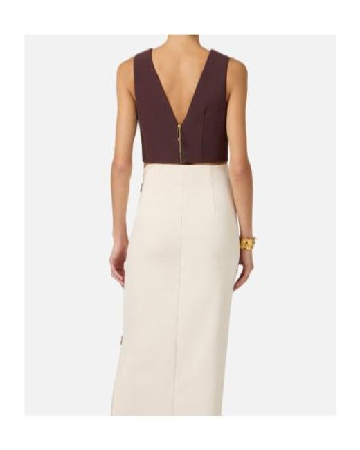 Elisabetta Franchi Purple V-Neck Top