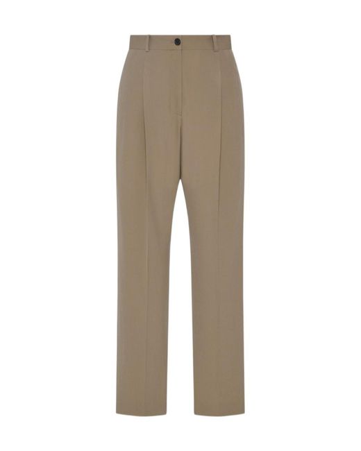 The Row Natural Gianni Wool Trousers
