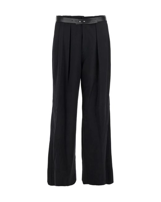 Juun.J Black Juun J Pleated Belted Trousers for men