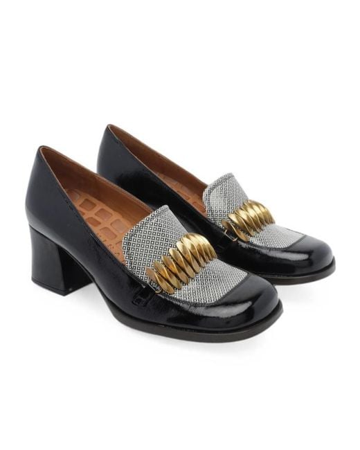 Chie Mihara Black Round-Toe High Heels