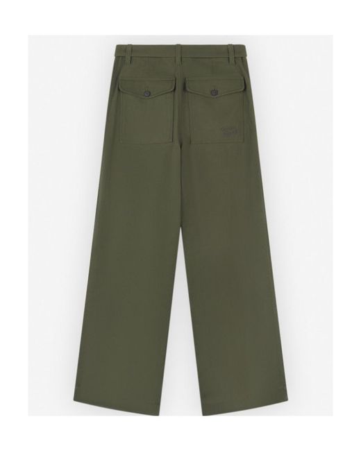 Maison Kitsuné Green Maison Kitsuné Mid-Waisted Straight-Leg Trousers for men